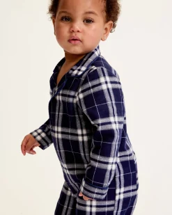 Petite Plume Baby's Brushed Cotton Classic Romper in Oxford Tartan