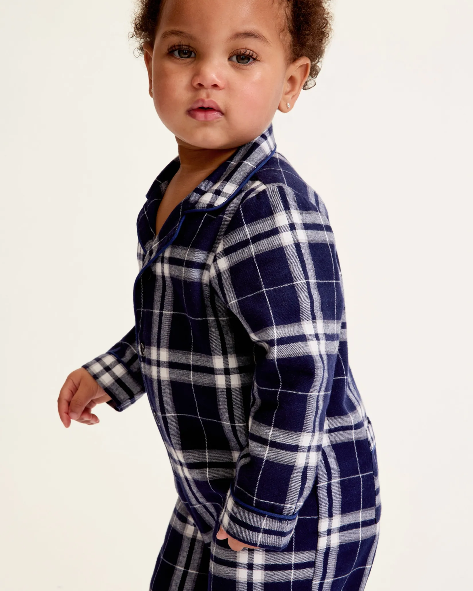 Petite Plume Baby's Brushed Cotton Classic Romper in Oxford Tartan