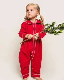 Petite Plume Baby's Flannel Cambridge Romper & Cashmere Blanket Gift Set
