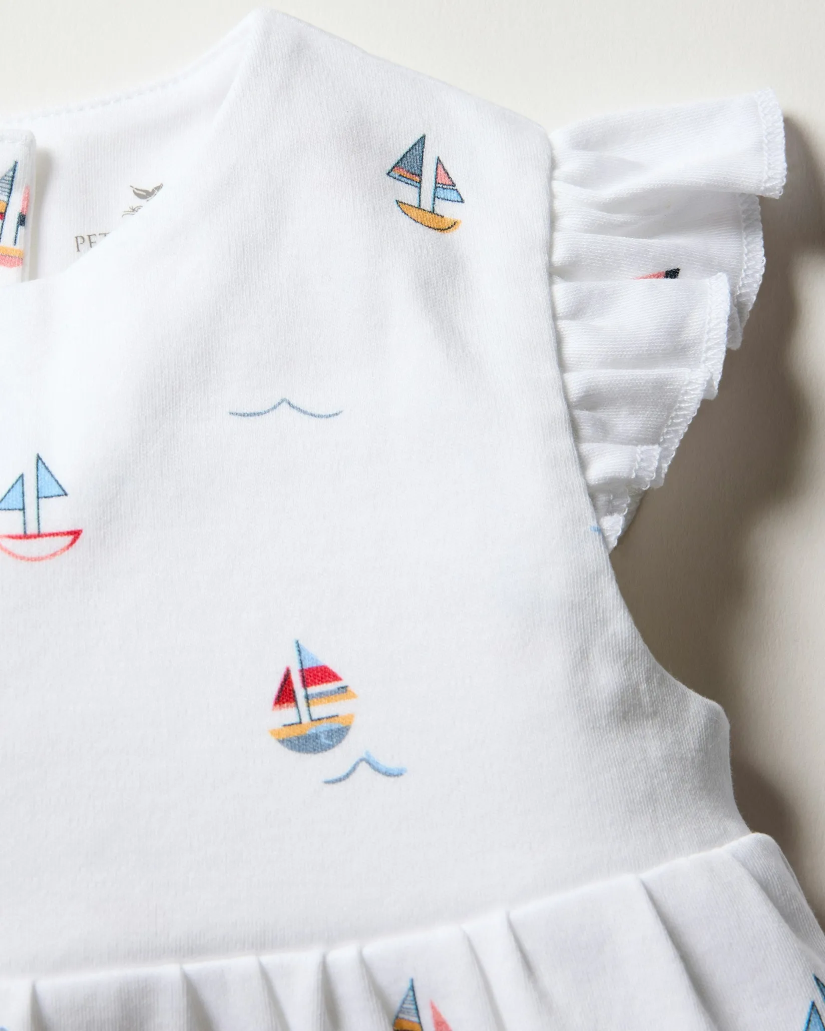 Petite Plume Baby's Pima Isla Play Romper in Fleur D'Azur