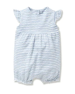Petite Plume Baby's Pima Isla Play Romper in Fleur D'Azur
