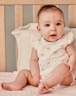 Petite Plume Baby's Pima Isla Play Romper in Fleur D'Azur