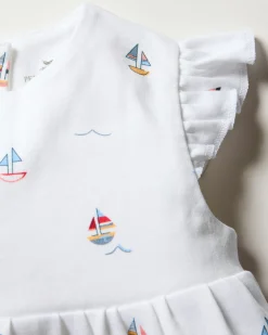 Petite Plume Baby's Pima Isla Play Romper in Bateau