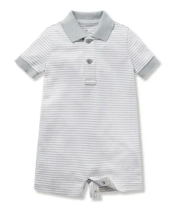 Petite Plume Baby's Pima Louis Play Romper in Navy Stripes