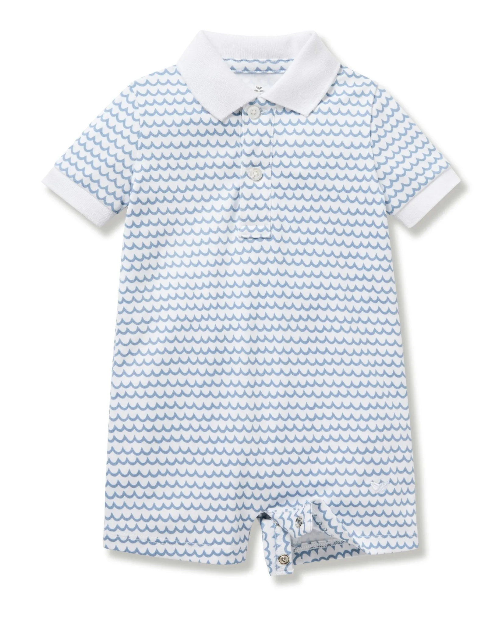 Petite Plume Baby's Pima Louis Play Romper in Grey Stripes