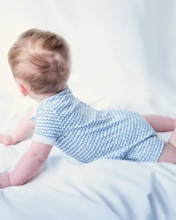 Petite Plume Baby's Pima Louis Play Romper in Grey Stripes