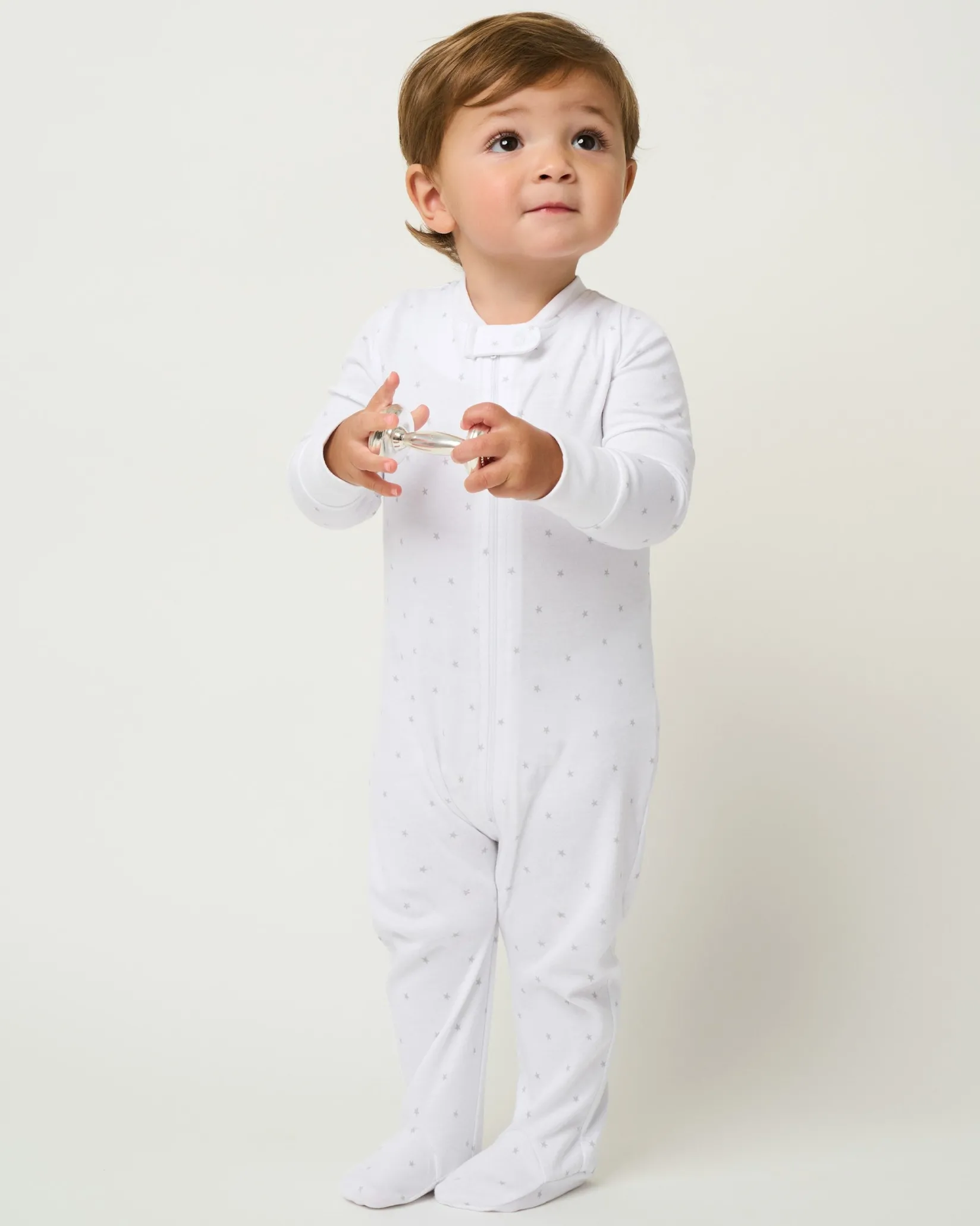 Petite Plume Baby's Pima Romper in Bluehearts