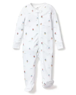 Petite Plume Baby's Pima Romper in Bluehearts