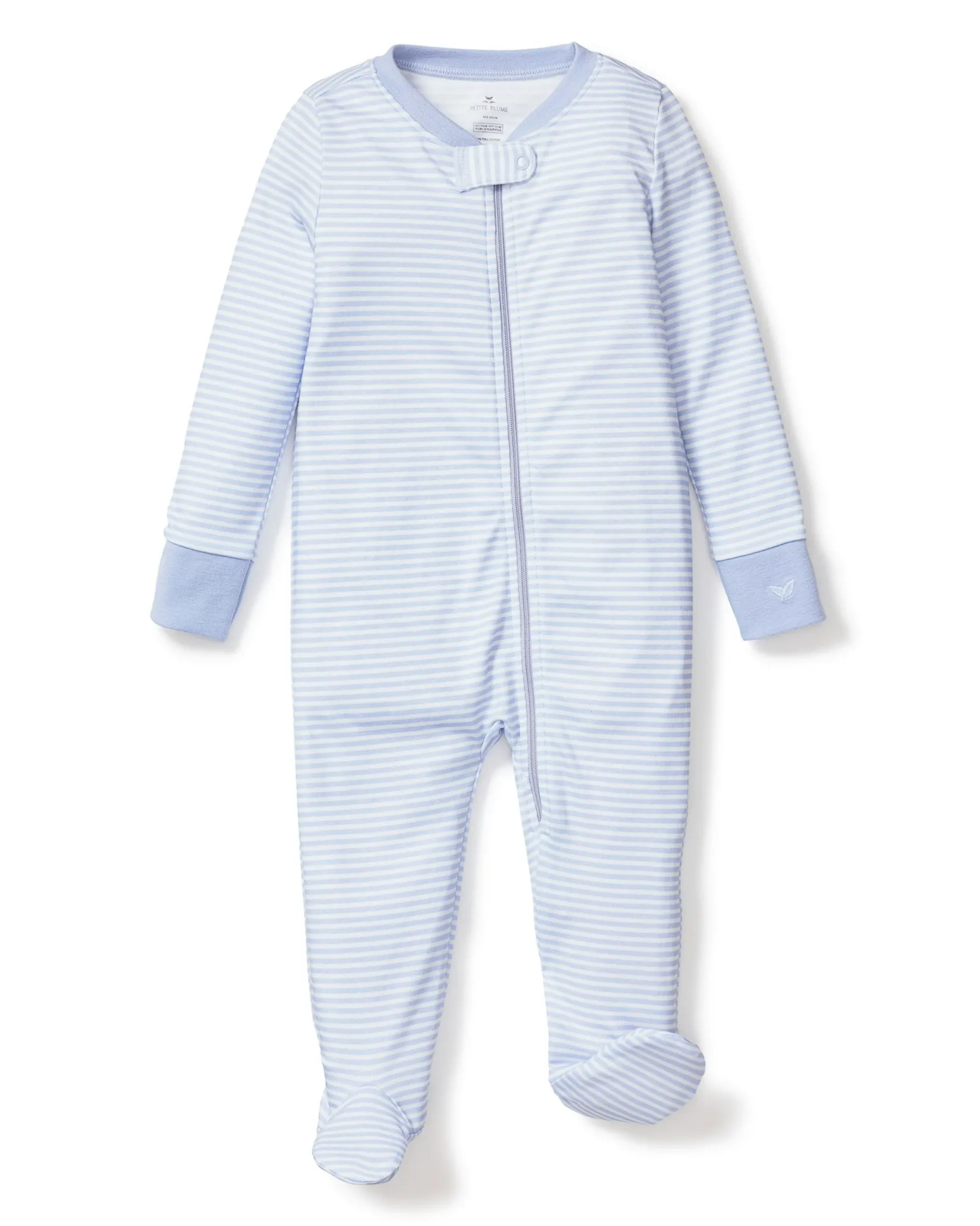 Petite Plume Baby's Pima Romper in Grey Stripes
