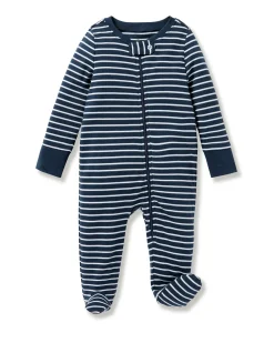 Petite Plume Baby's Pima Romper in Grey Stripes