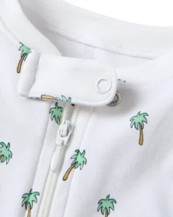 Petite Plume Baby's Pima Romper in Palmier