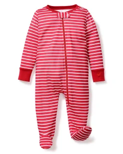 Petite Plume Baby's Pima Romper in Red Stripe