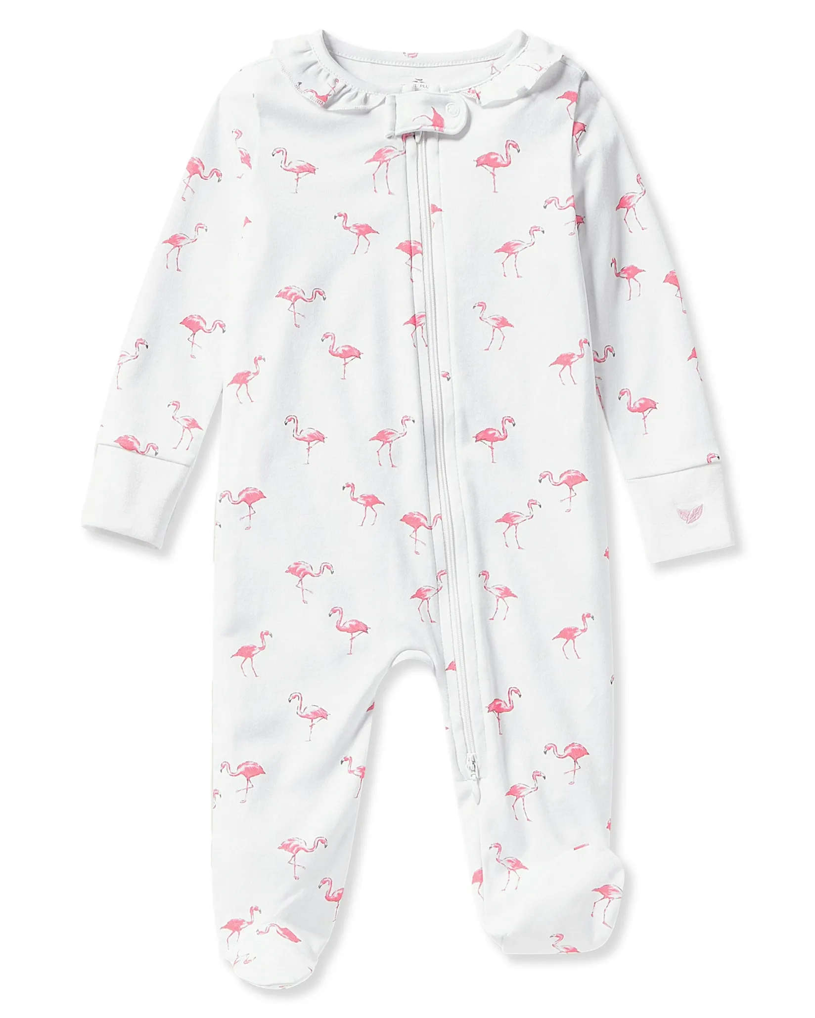Petite Plume Baby's Pima Ruffle Collar Romper in Cherry Orchard