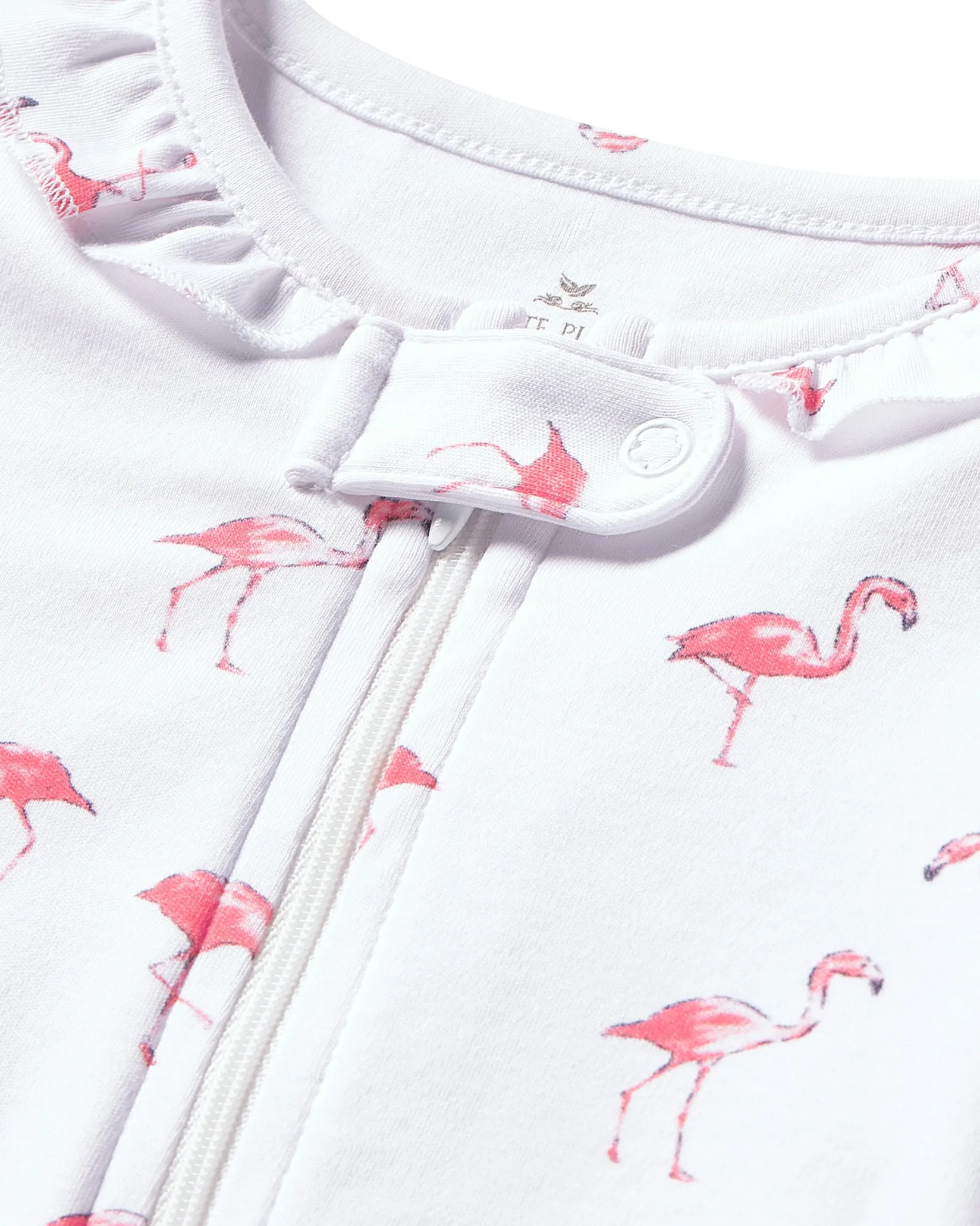 Petite Plume Baby's Pima Ruffle Collar Romper in Blushing Bows