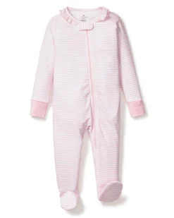 Petite Plume Baby's Pima Ruffle Collar Romper in Blushing Bows