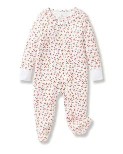 Petite Plume Baby's Pima Ruffle Collar Romper in Flamingos