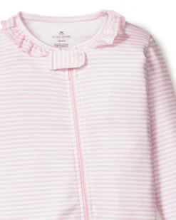Petite Plume Baby's Pima Ruffle Collar Romper in Flamingos
