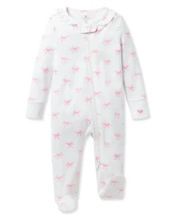 Petite Plume Baby's Pima Ruffle Collar Romper in Flamingos