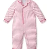 Petite Plume Baby's Twill Romper in Antique Red Ticking