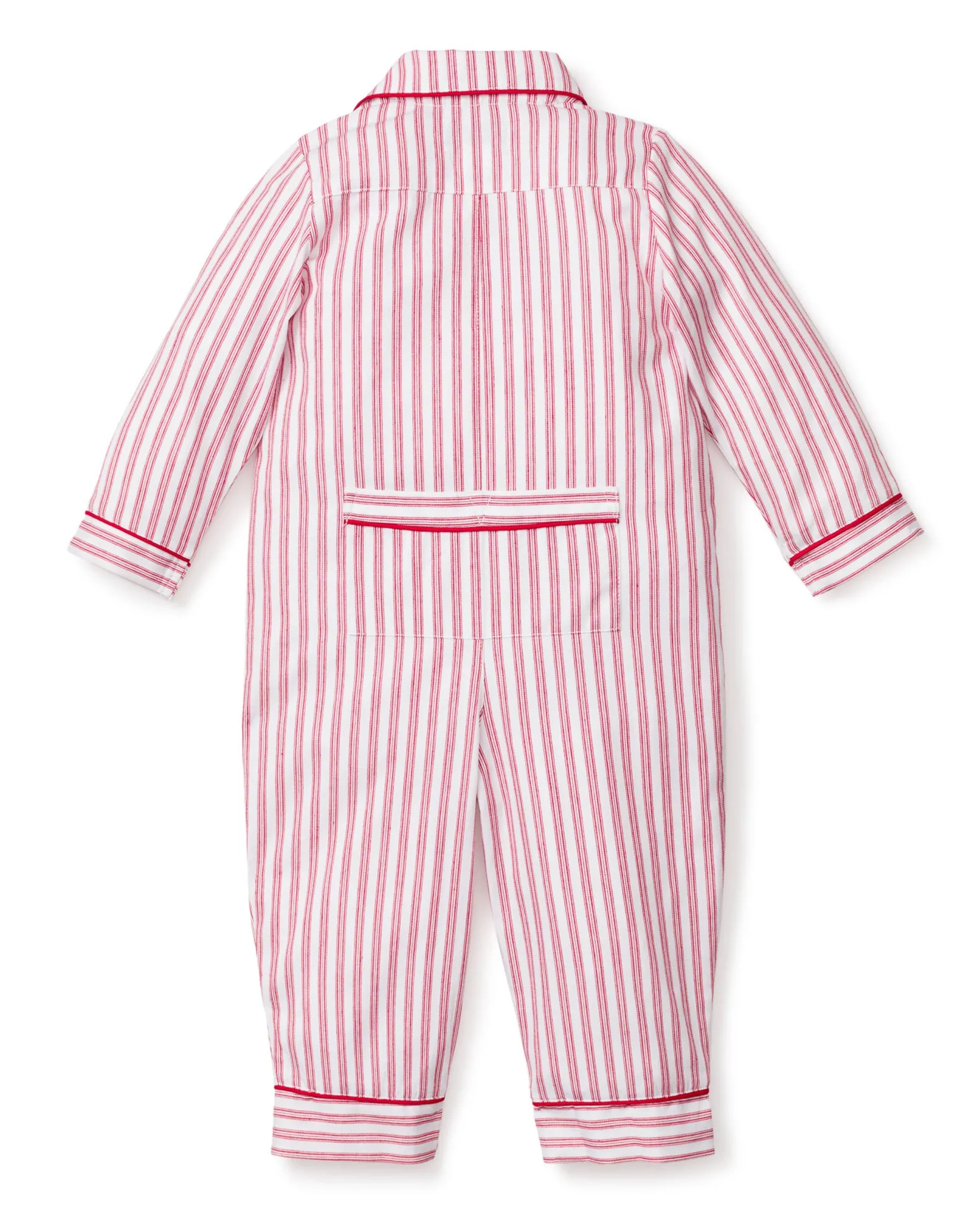 Petite Plume Baby's Twill Romper in Antique Red Ticking