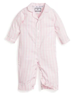 Petite Plume Baby's Twill Romper in Pink Gingham