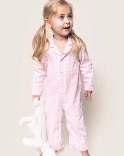 Petite Plume Baby's Twill Romper in Pink Gingham