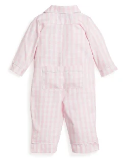 Petite Plume Baby's Twill Romper in Pink Gingham