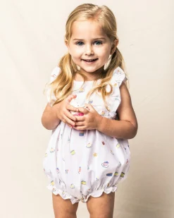 Petite Plume Baby's Twill Ruffled Romper in