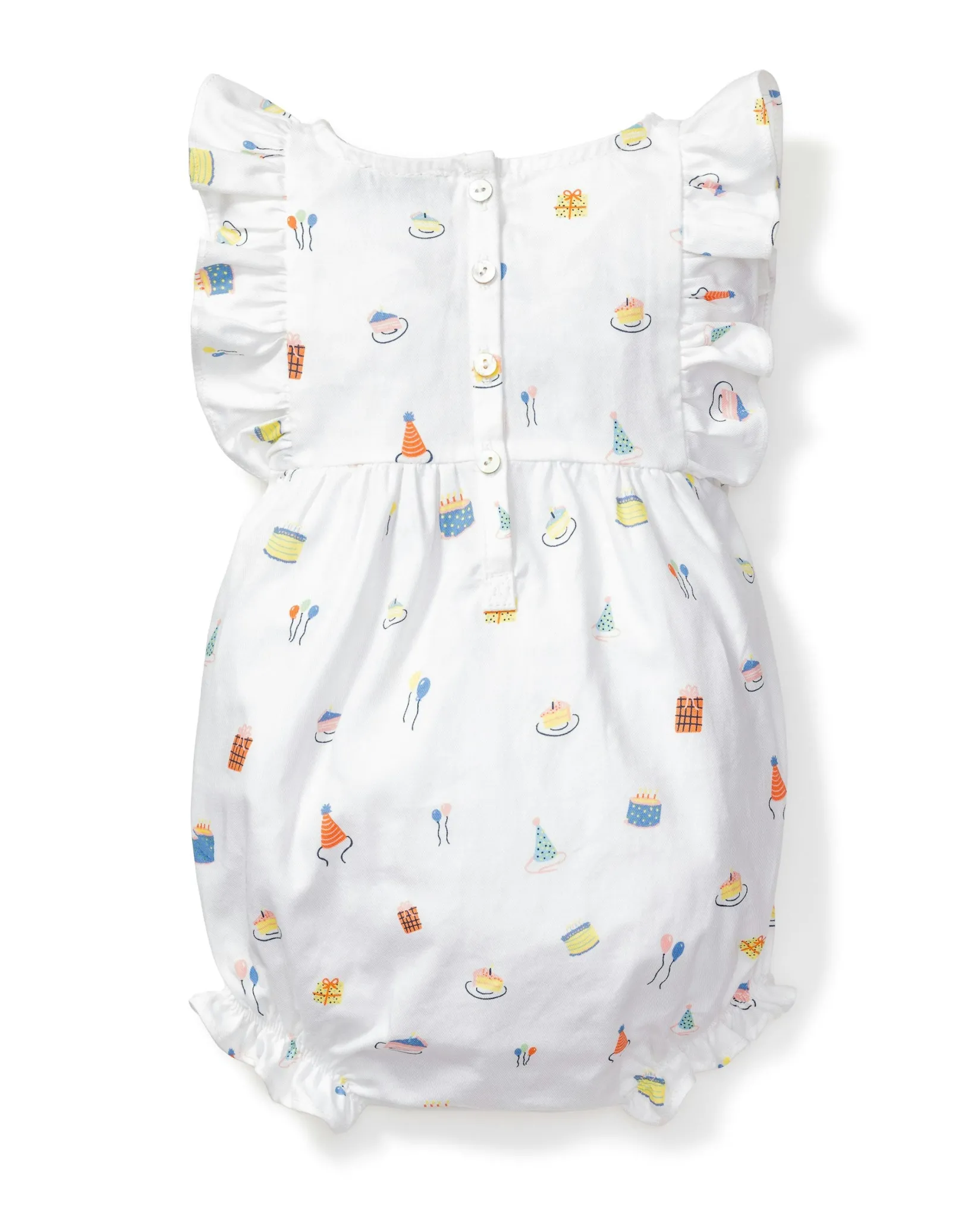 Petite Plume Baby's Twill Ruffled Romper in
