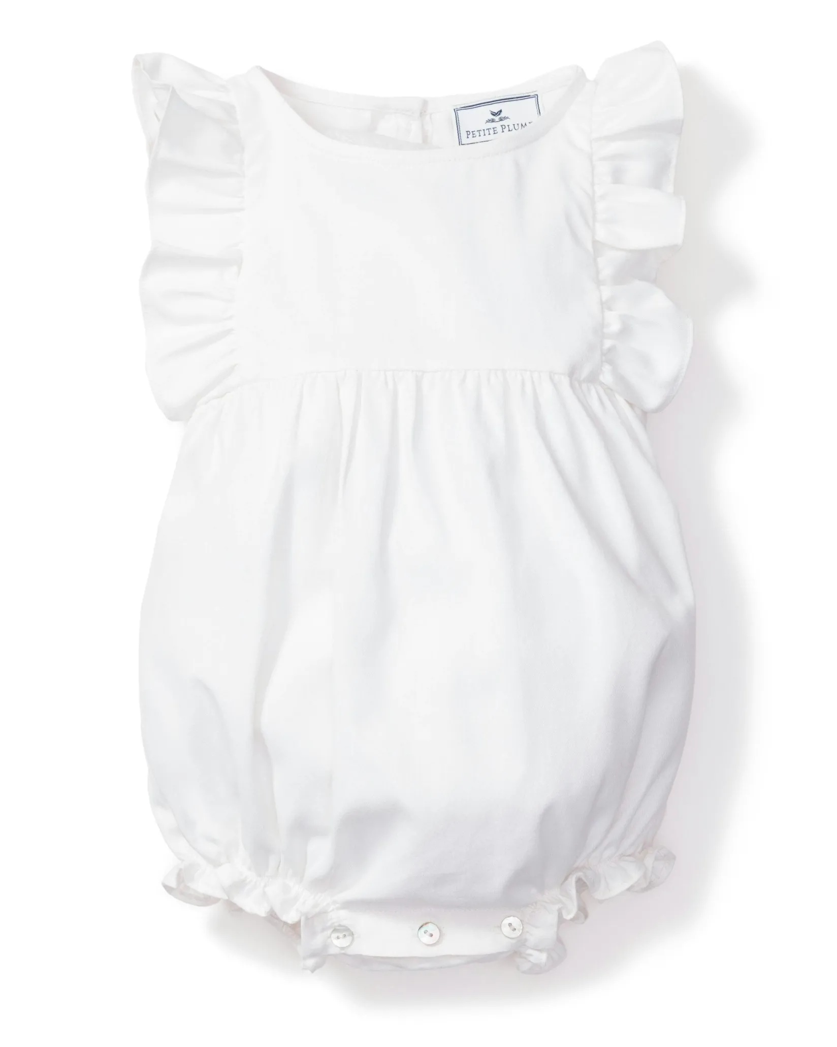 Petite Plume Baby's Twill Ruffled Romper in
