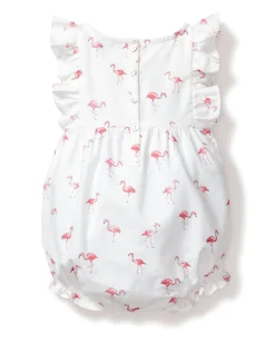 Petite Plume Baby's Twill Ruffled Romper in Seashell Splendor