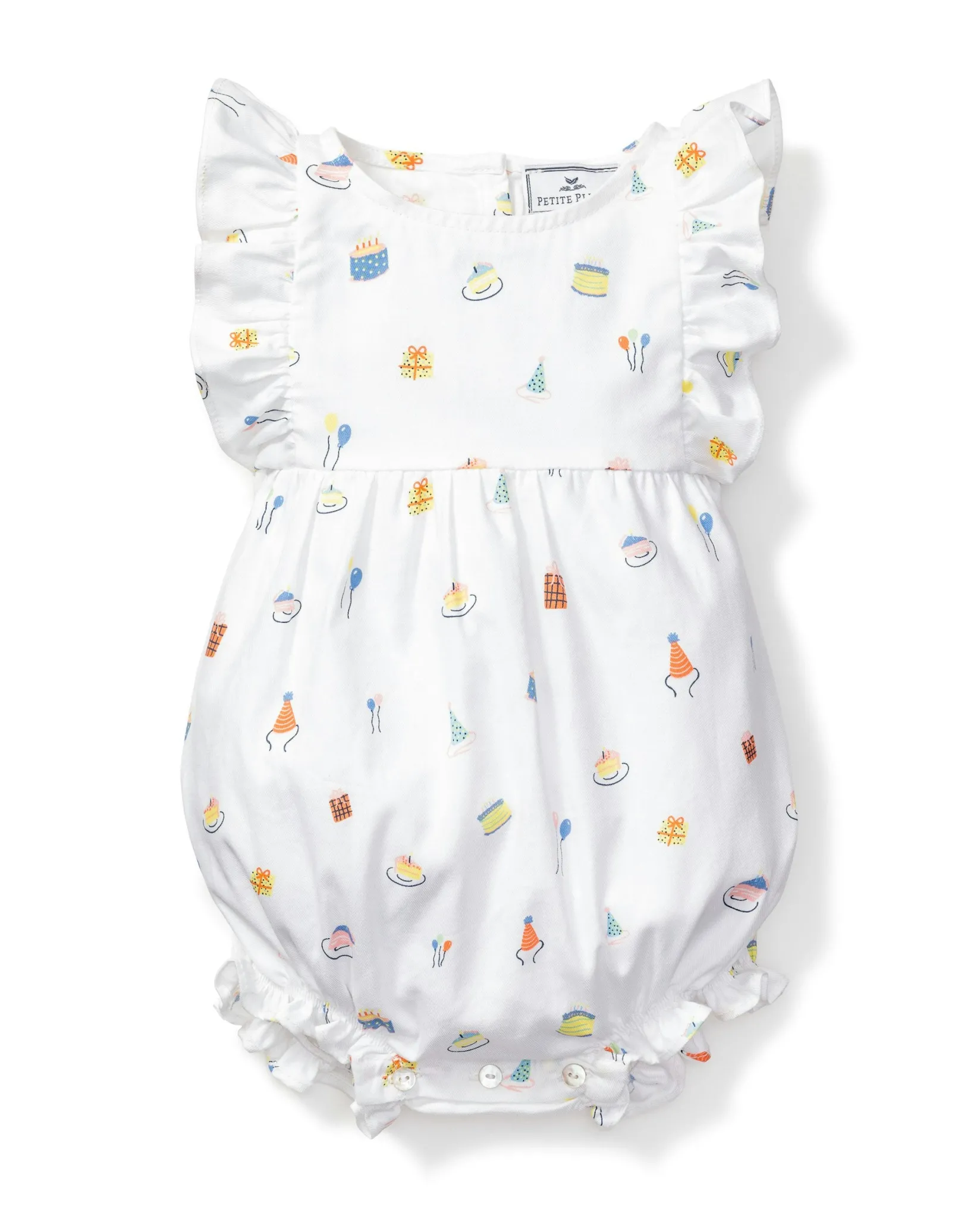 Petite Plume Baby's Twill Ruffled Romper in
