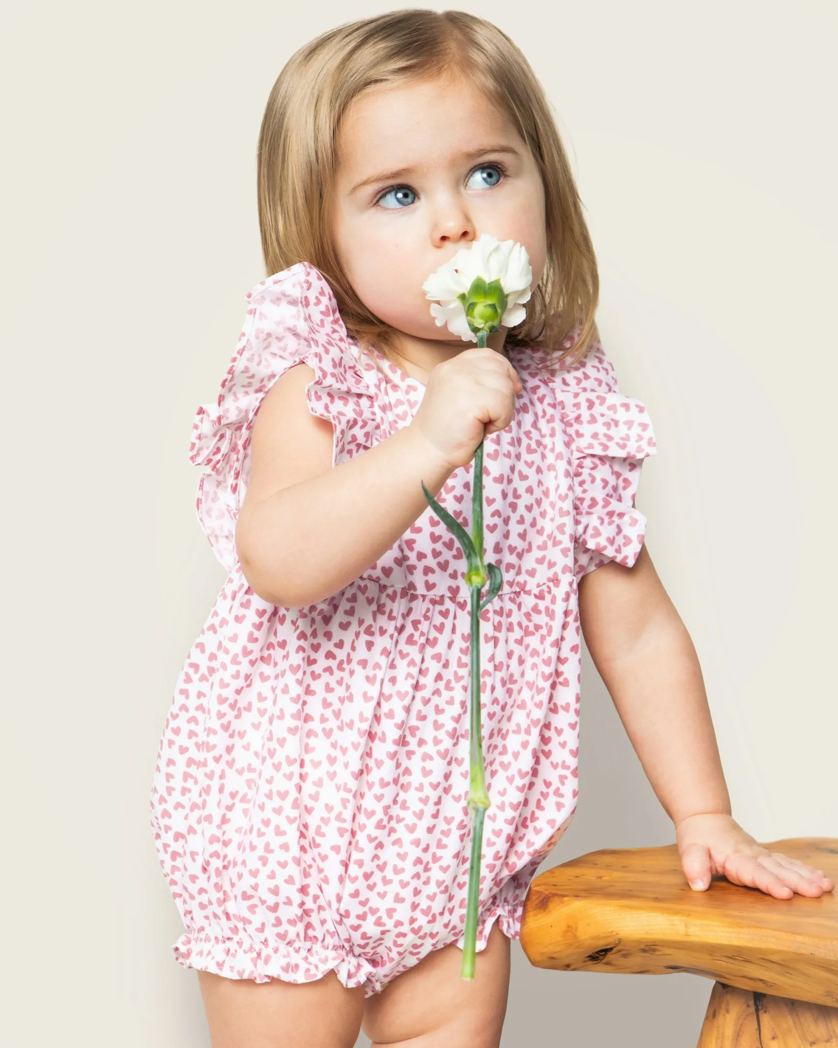 Petite Plume Baby's Twill Ruffled Romper in