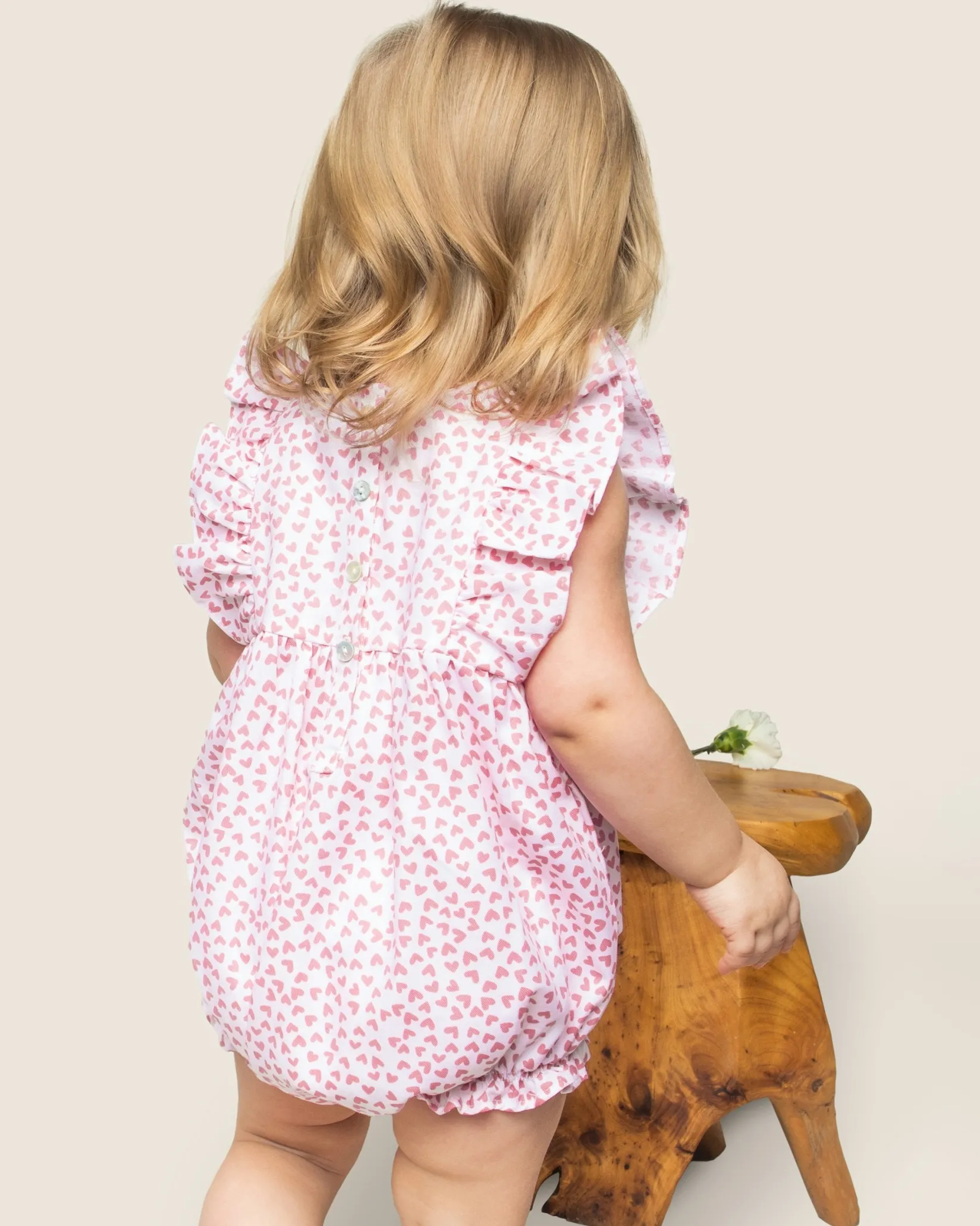 Petite Plume Baby's Twill Ruffled Romper in