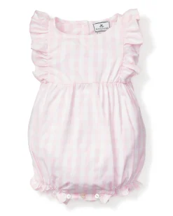 Petite Plume Baby's Twill Ruffled Romper in Pink Gingham