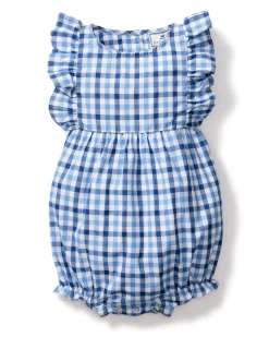 Petite Plume Baby's Twill Ruffled Romper in Pink Gingham