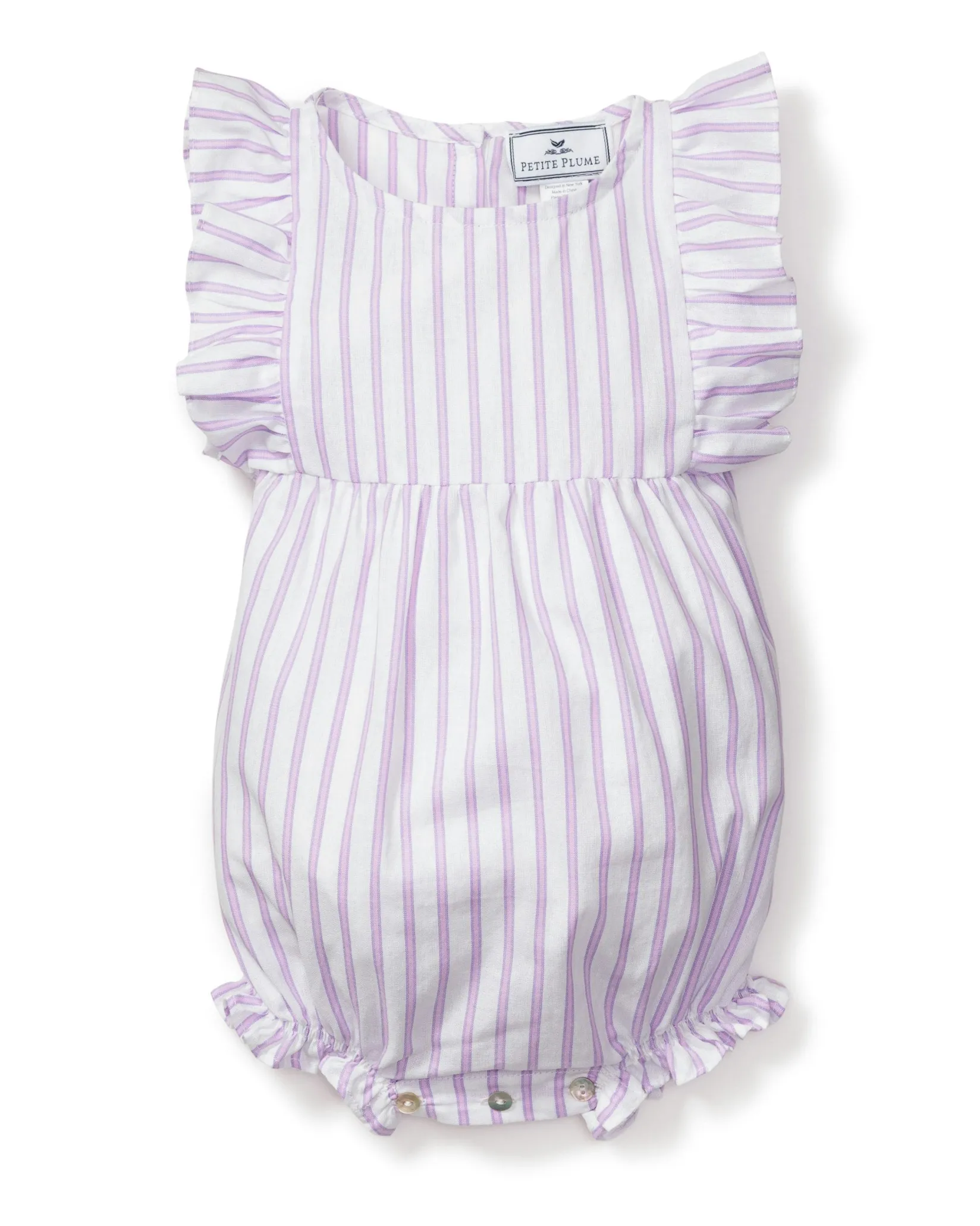 Petite Plume Baby's Twill Ruffled Romper in