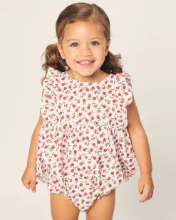 Petite Plume Baby's Twill Ruffled Romper in