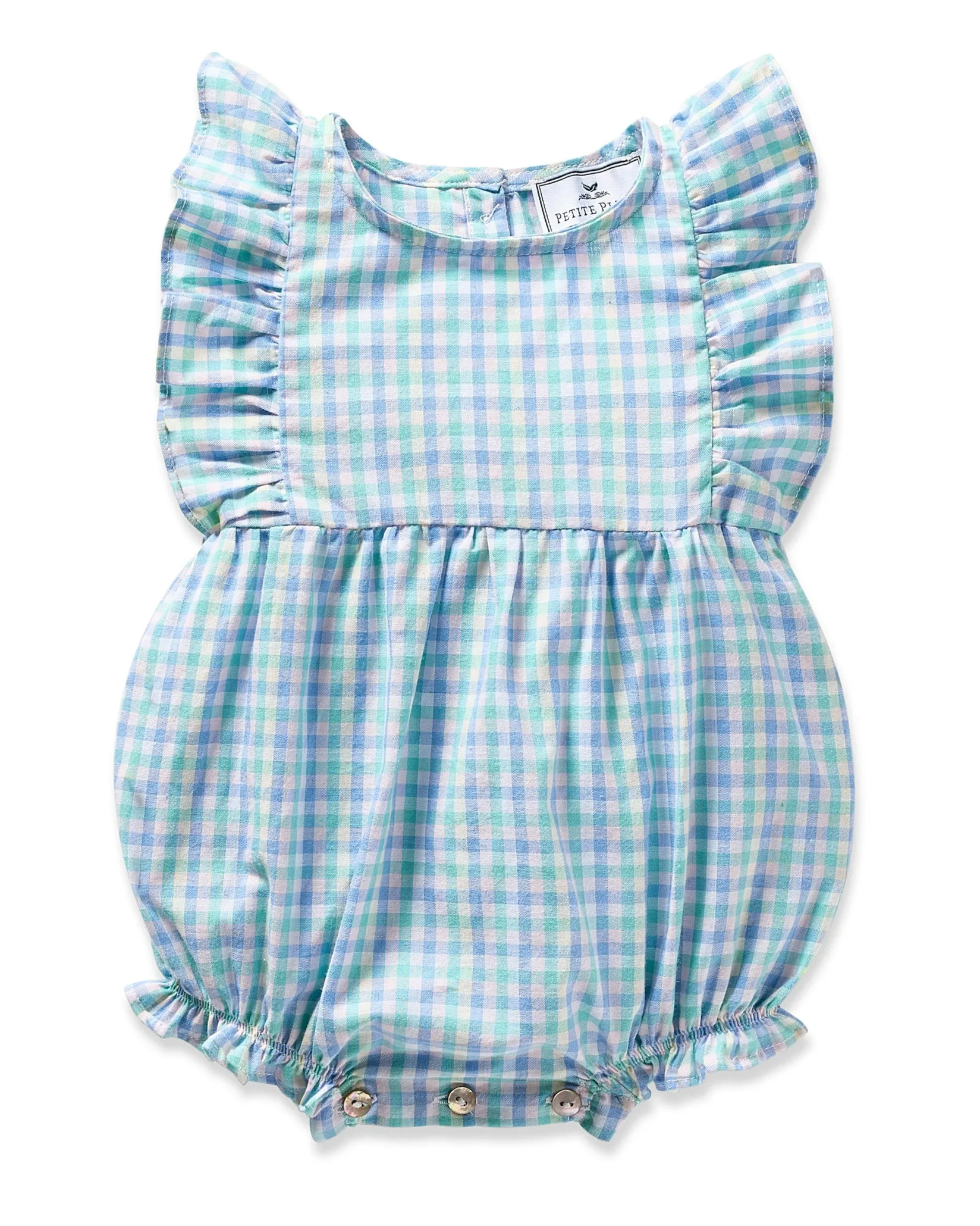 Petite Plume Baby's Twill Ruffled Romper in
