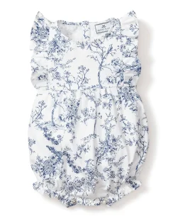 Petite Plume Baby's Twill Ruffled Romper in Timeless Toile
