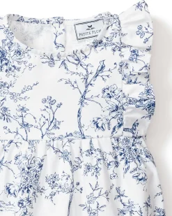 Petite Plume Baby's Twill Ruffled Romper in Timeless Toile
