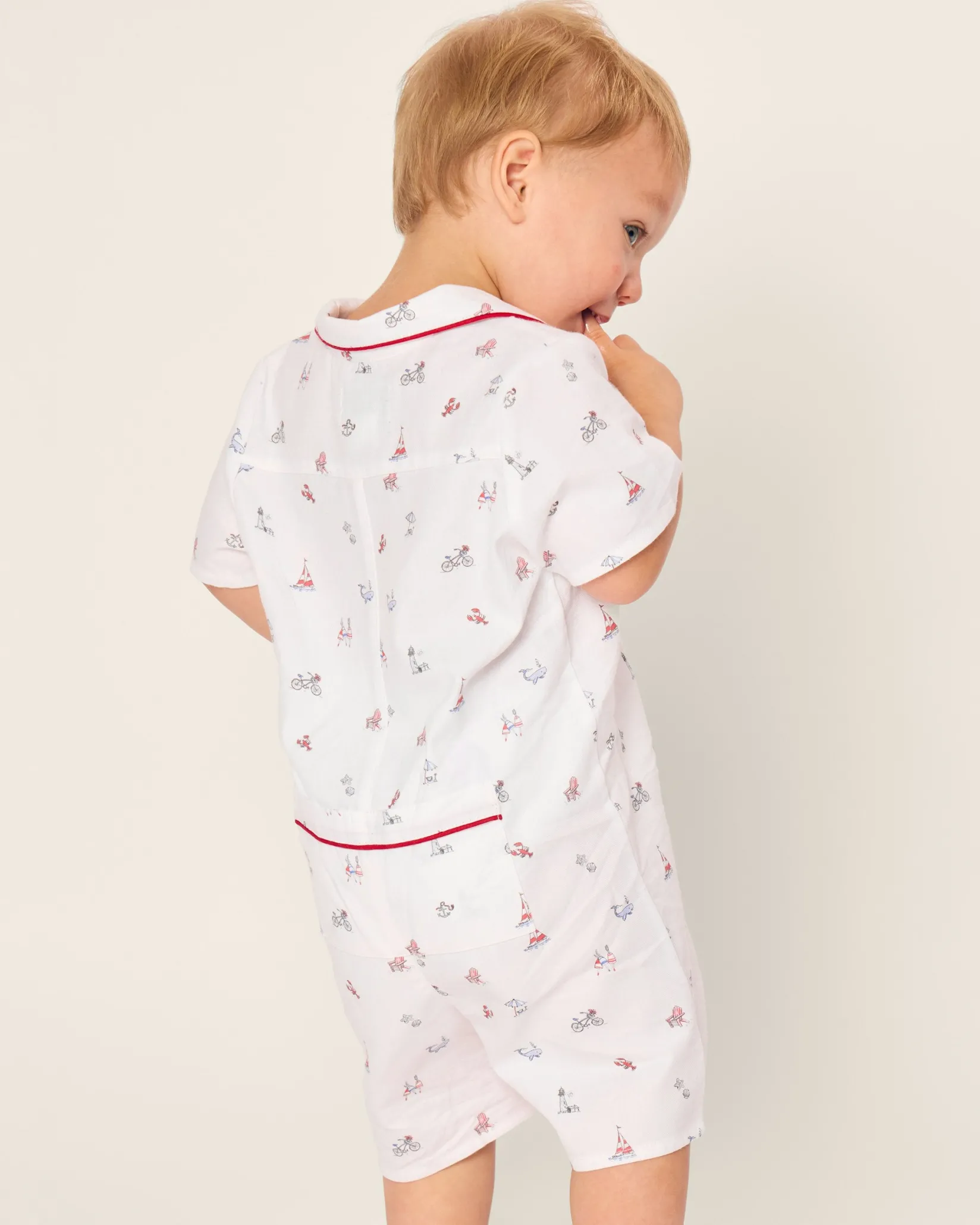 Petite Plume Baby's Twill Summer Romper in Coastal Charms