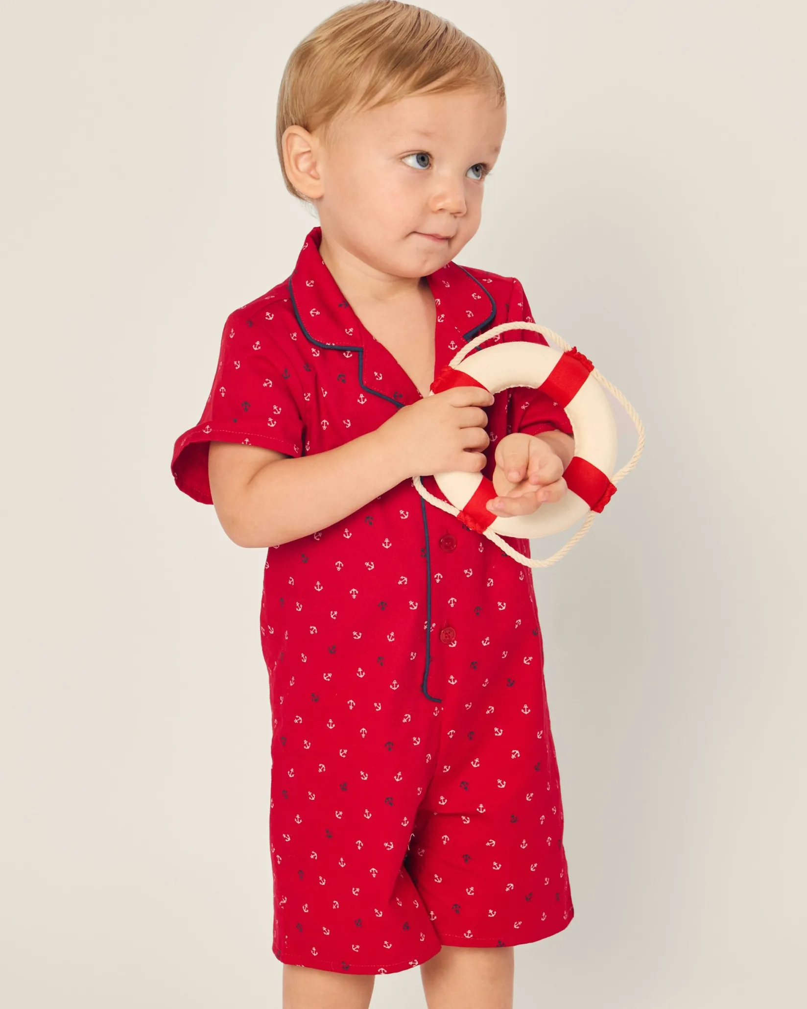 Petite Plume Baby's Twill Summer Romper in Anchors Away