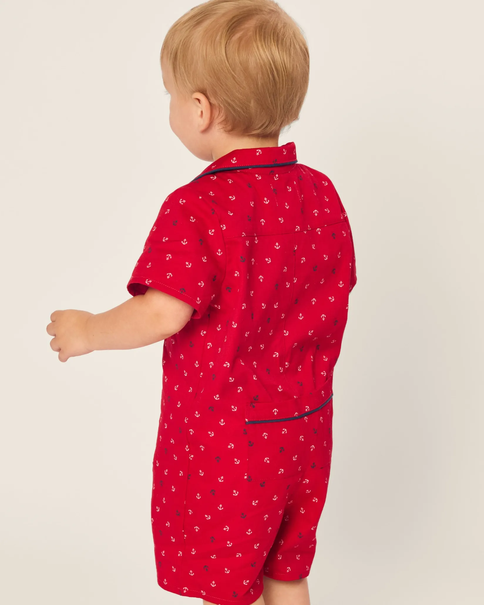 Petite Plume Baby's Twill Summer Romper in Anchors Away