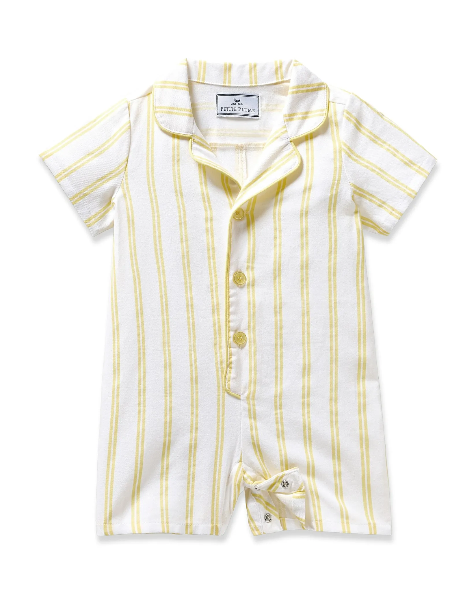 Petite Plume Baby's Twill Summer Romper in Periwinkle and White Stripe