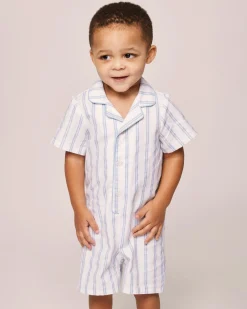 Petite Plume Baby's Twill Summer Romper in Sunny Stripe