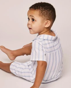 Petite Plume Baby's Twill Summer Romper in Sunny Stripe