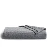 Petite Plume Cashmere Cable Knit Throw in Dark Grey