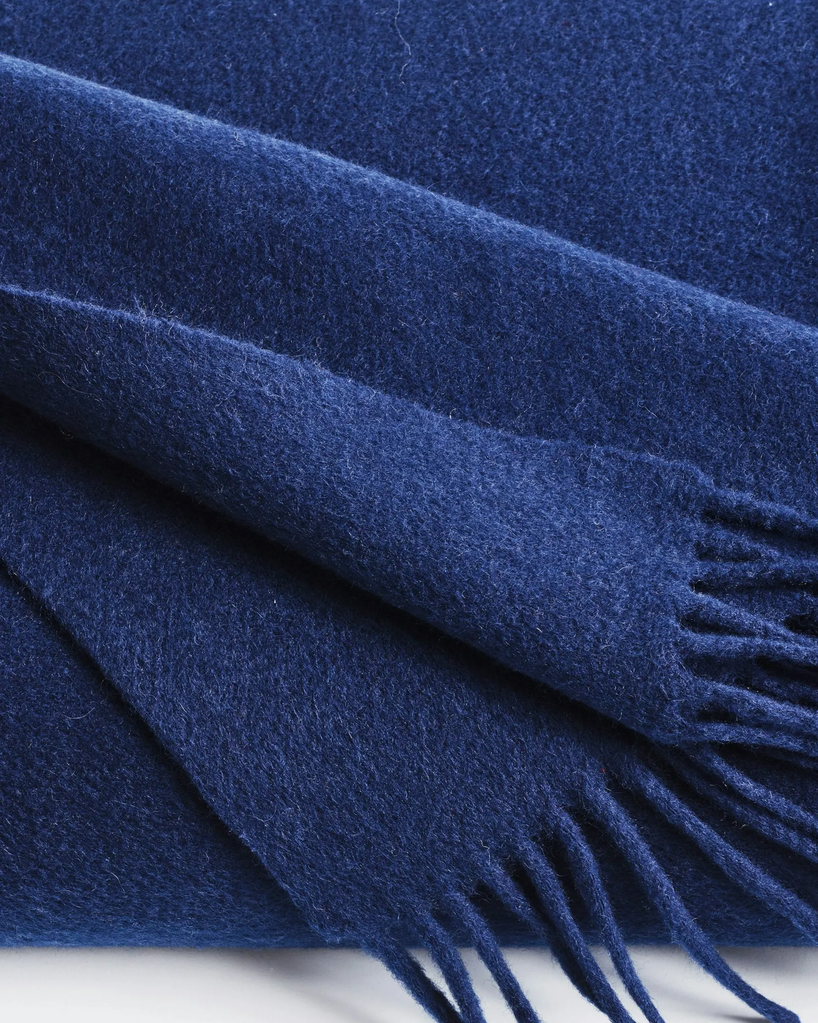 Petite Plume Cashmere Fringe Throw in Navy