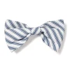 Petite Plume Dog Twill Bow Tie In Navy French Ticking
